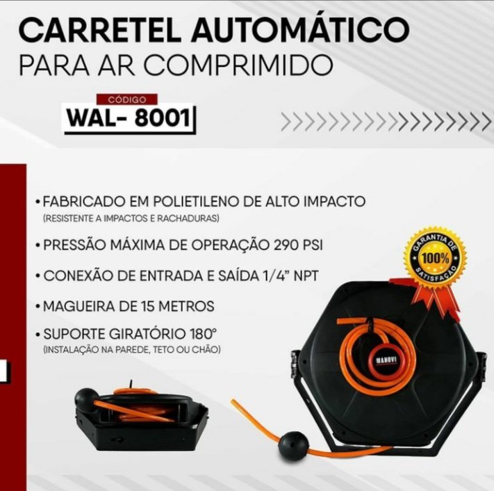 Carretel Automático Ar comprimido WAL8001 Imagem 1